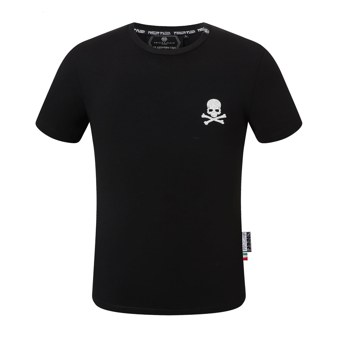 New-Hot stamping Skull T-shirt