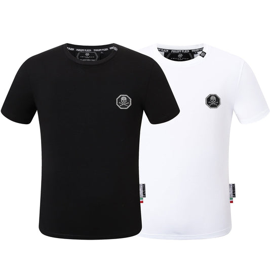 New-Hot stamping Skull T-shirt
