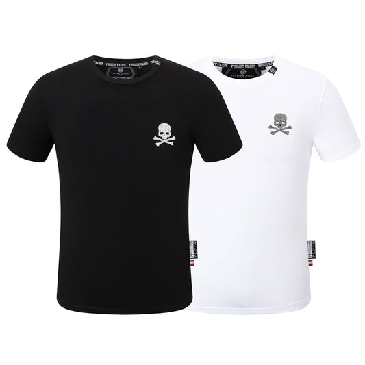 New-Hot stamping Skull T-shirt