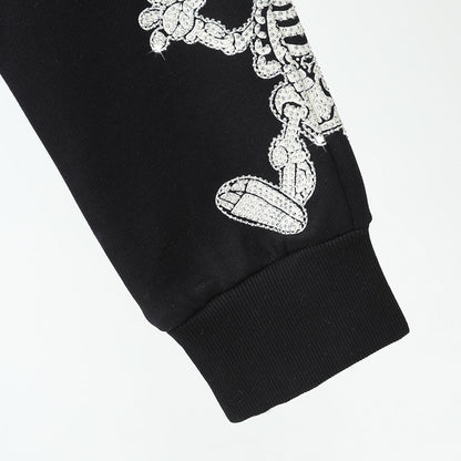 New-2025SS Sports Black Hoodie