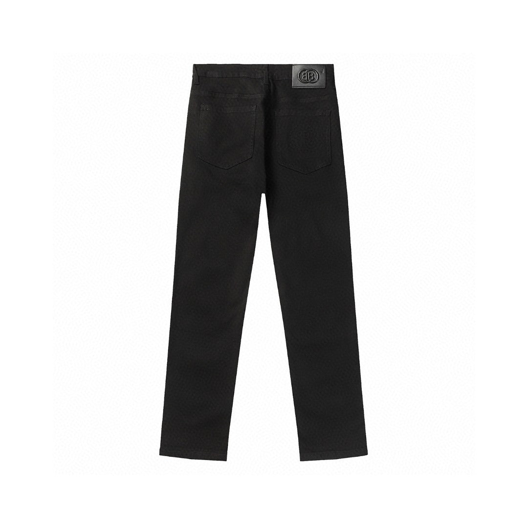 2025SS New Black Distressed Jeans