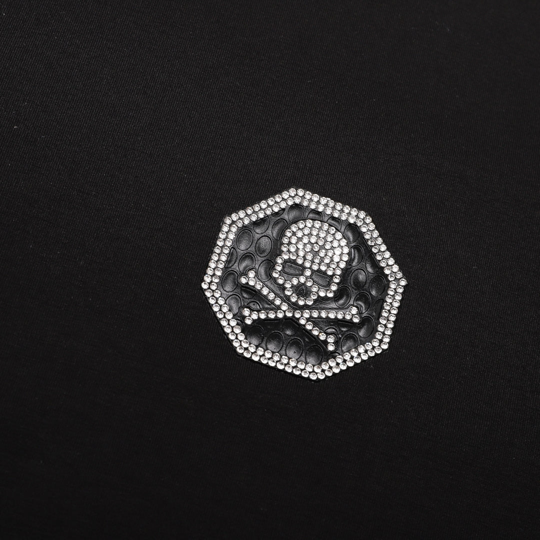New-Hot stamping Skull T-shirt