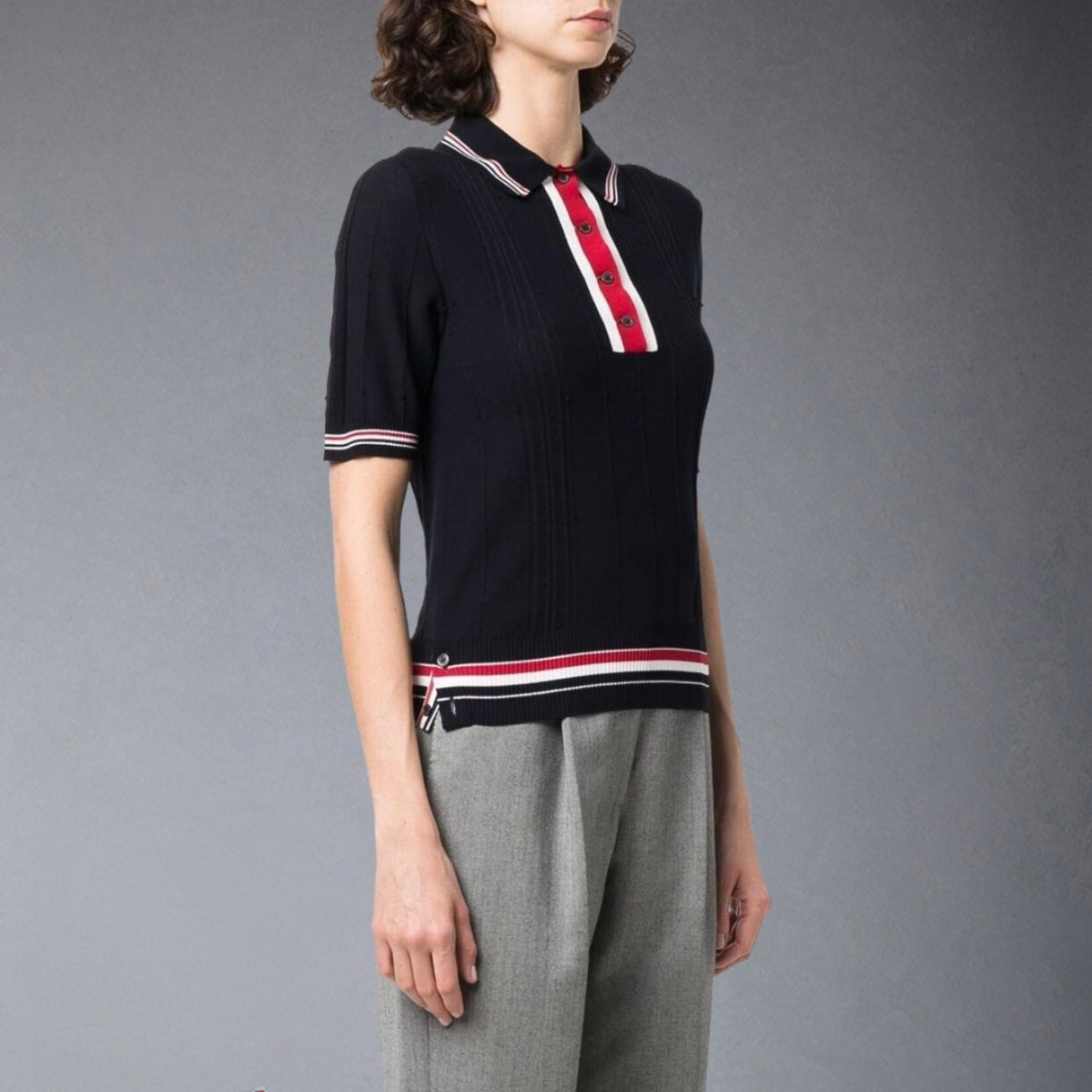 MR.TOM  Women Ribbon POLO shirt