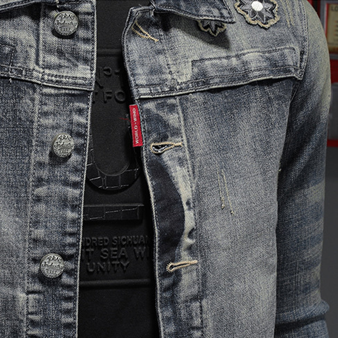 New-DSQ2 Distressed Denim Jacket